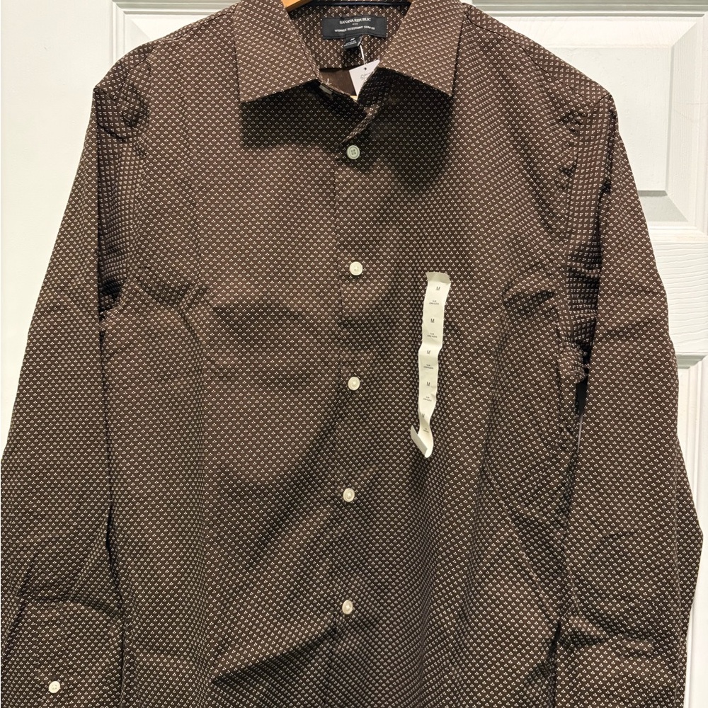 Banana Republic Men's Brown Patterned Shirt. Size M.